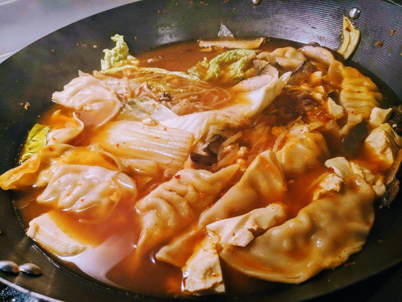 Simple Spicy Dumpling Hot Pot